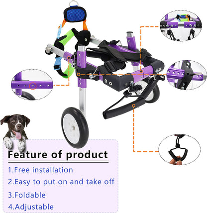 Adjustable Dog Wheelchair for Back Legs，Pet/Doggie Doggy Wheelchairs with Disabled Hind Legs Walking (XS-A)