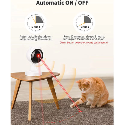 Automatic Cat Laser Toys, Interactive Laser Cat Toys for Indoor Cats/Kitty/Dogs, Cat Laser Toy Automatic White